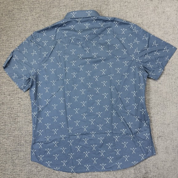 Untuckit Short Sleeve Button Shirt Men's XL Blue All Over Golf Print Summer - Picture 3 of 7